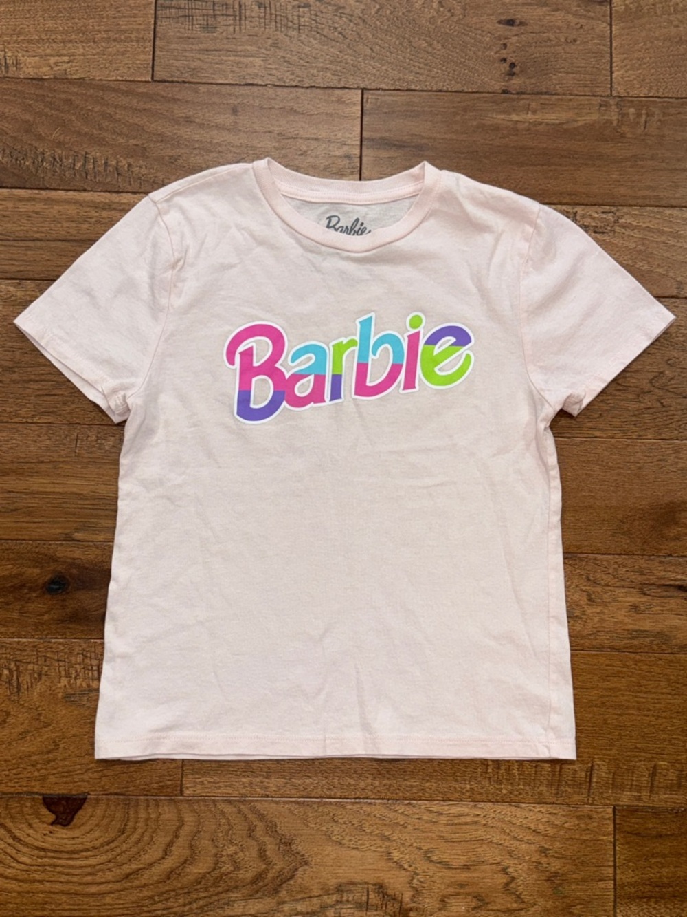 Girls Barbie Short-Sleeve Pink Shirt - Size M (8)